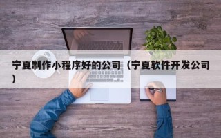 孟州宁夏制作小程序好的公司（宁夏软件开发公司）